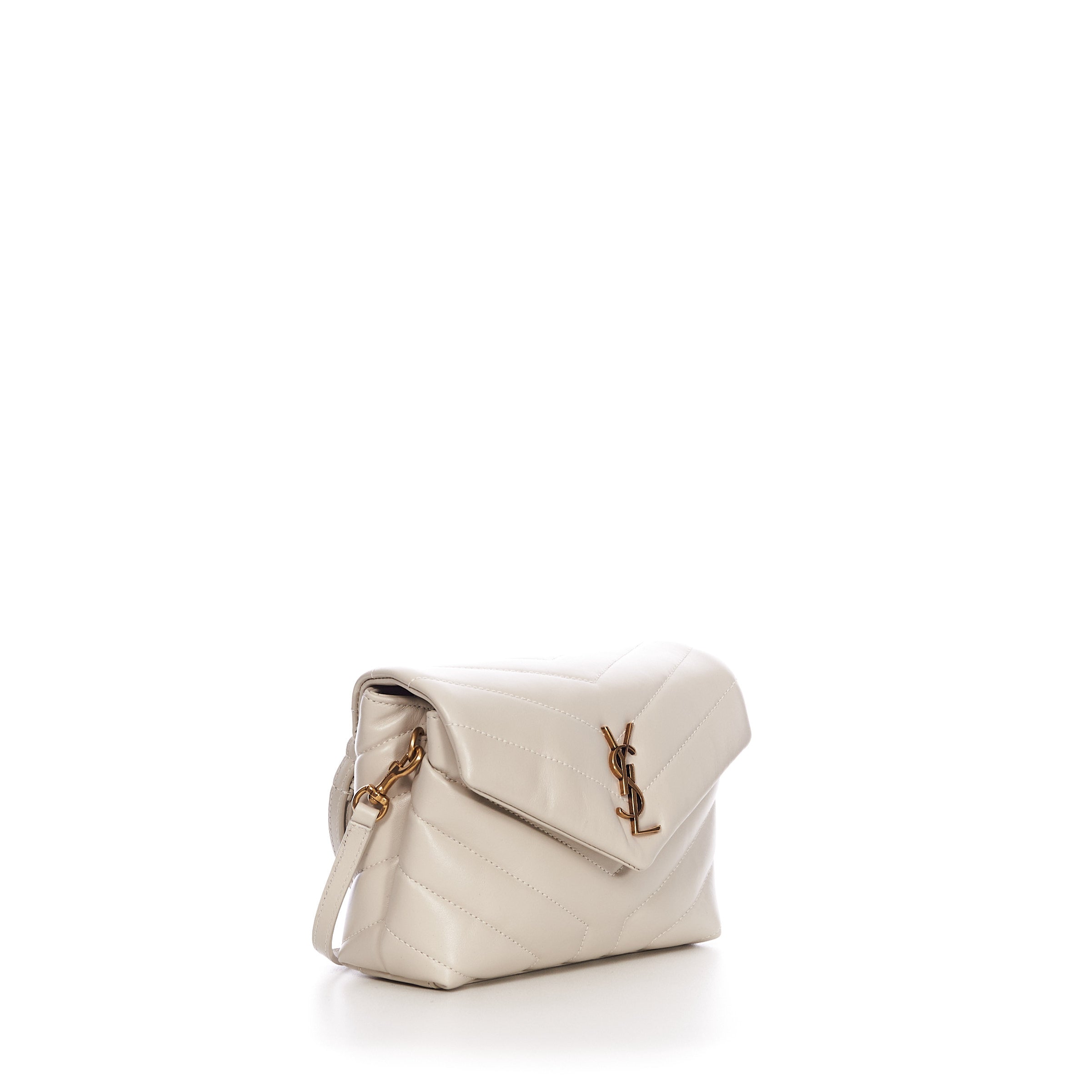 White Loulou Toy Strap Bag - Mini, Quilted Y Leather, Ysl Cassandre