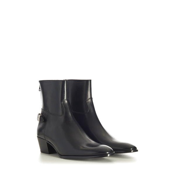 靴 CELINE Back Buckle Zipped Jacno 39 JACNO Zipped Ankle Boots - Oak Brown, 60mm Heel – CHIIIQ