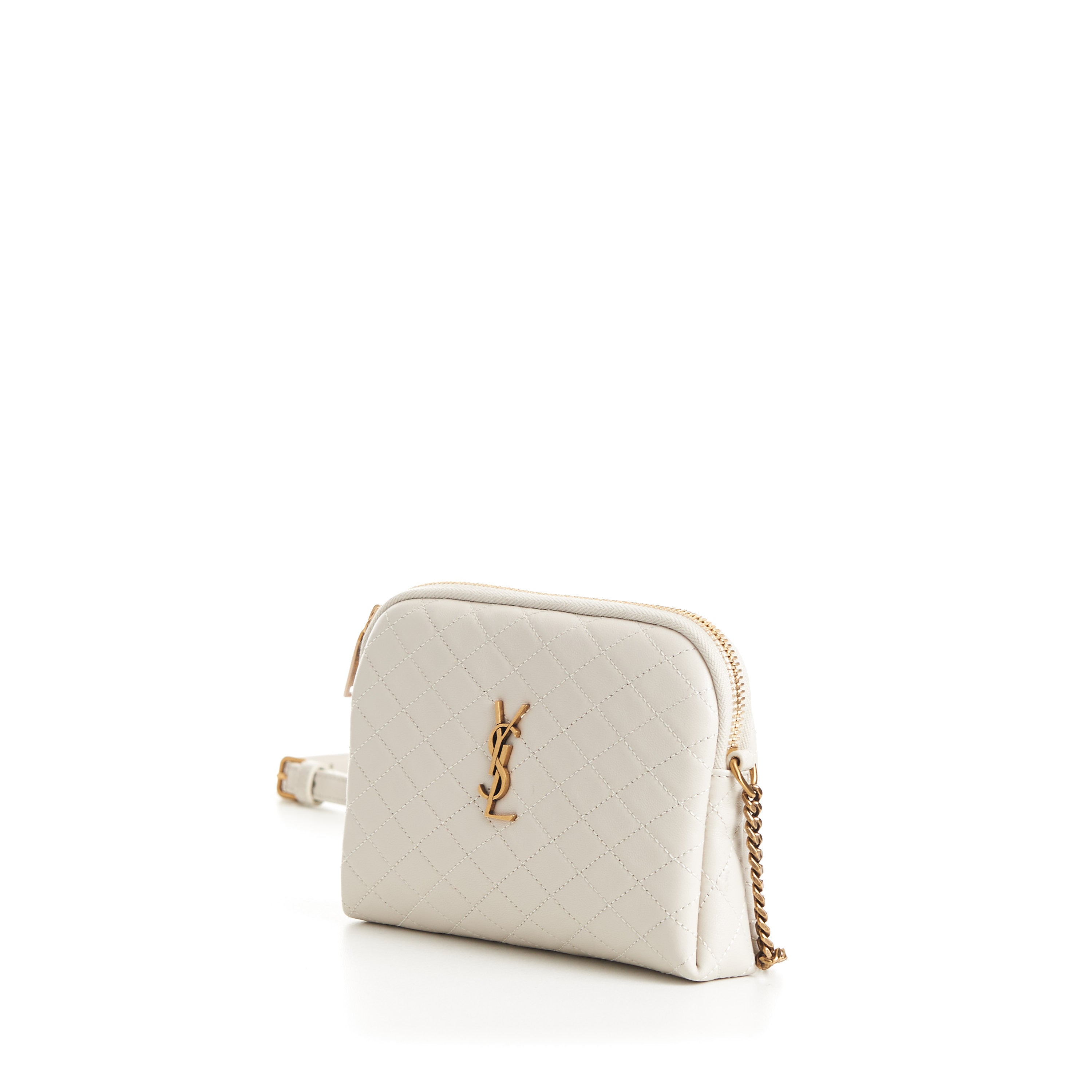 Saint Laurent Envelope Medium Quilted Textured-leather Shoulder Bag - Off- white - ShopStyle