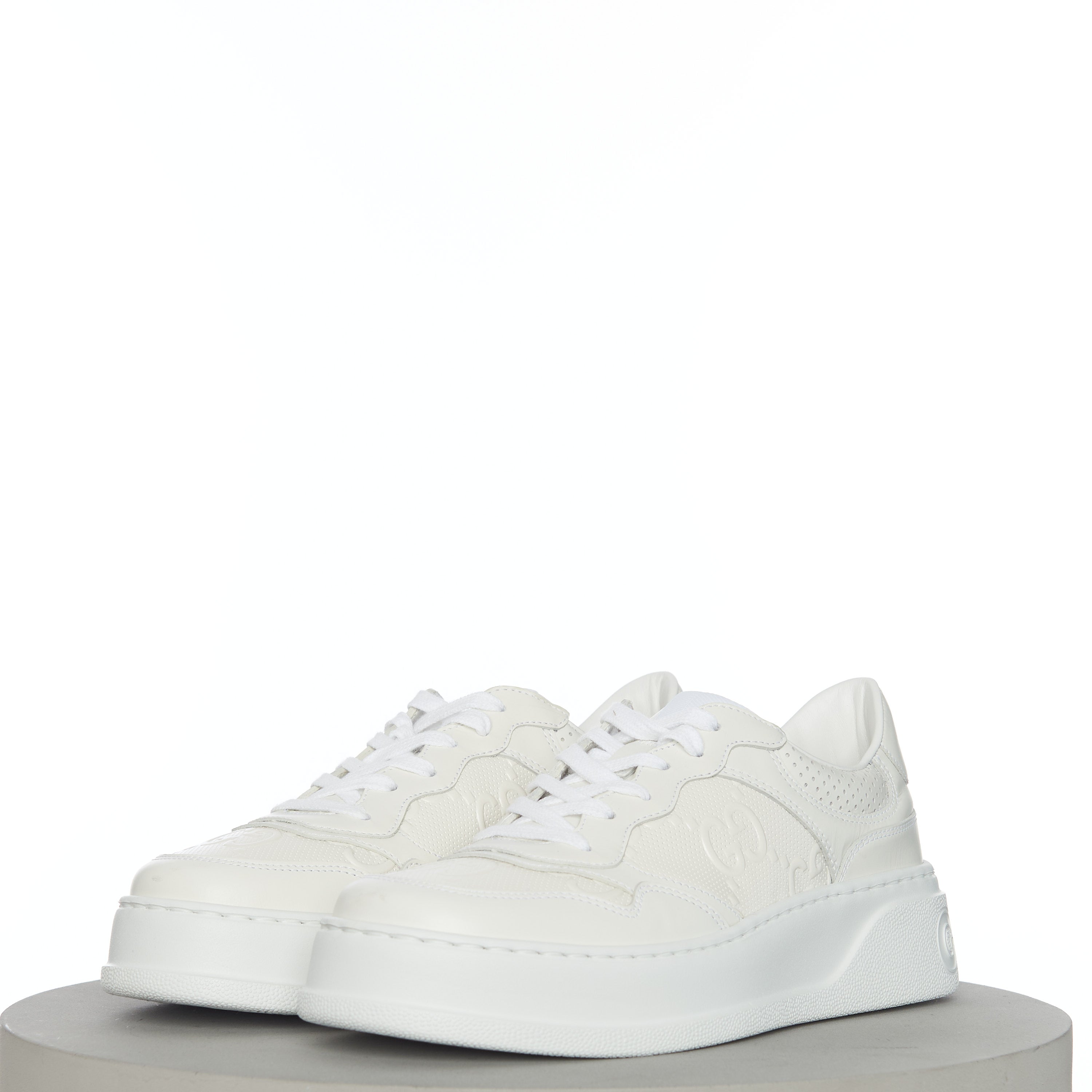 Men's GG Embossed Sneaker In White Leather – CHIIIQ