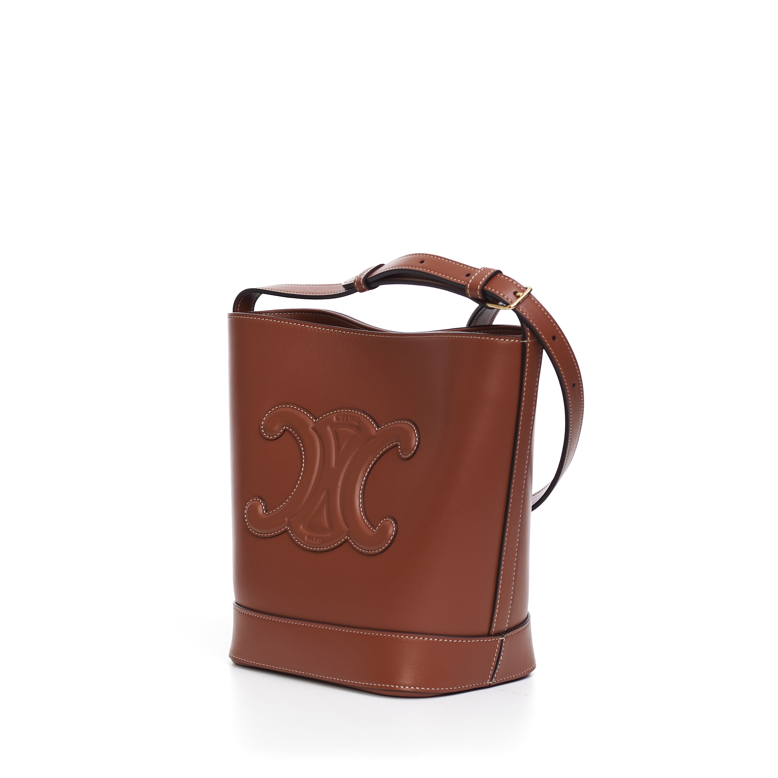 SMALL BUCKET CUIR TRIOMPHE in Smooth Calfskin