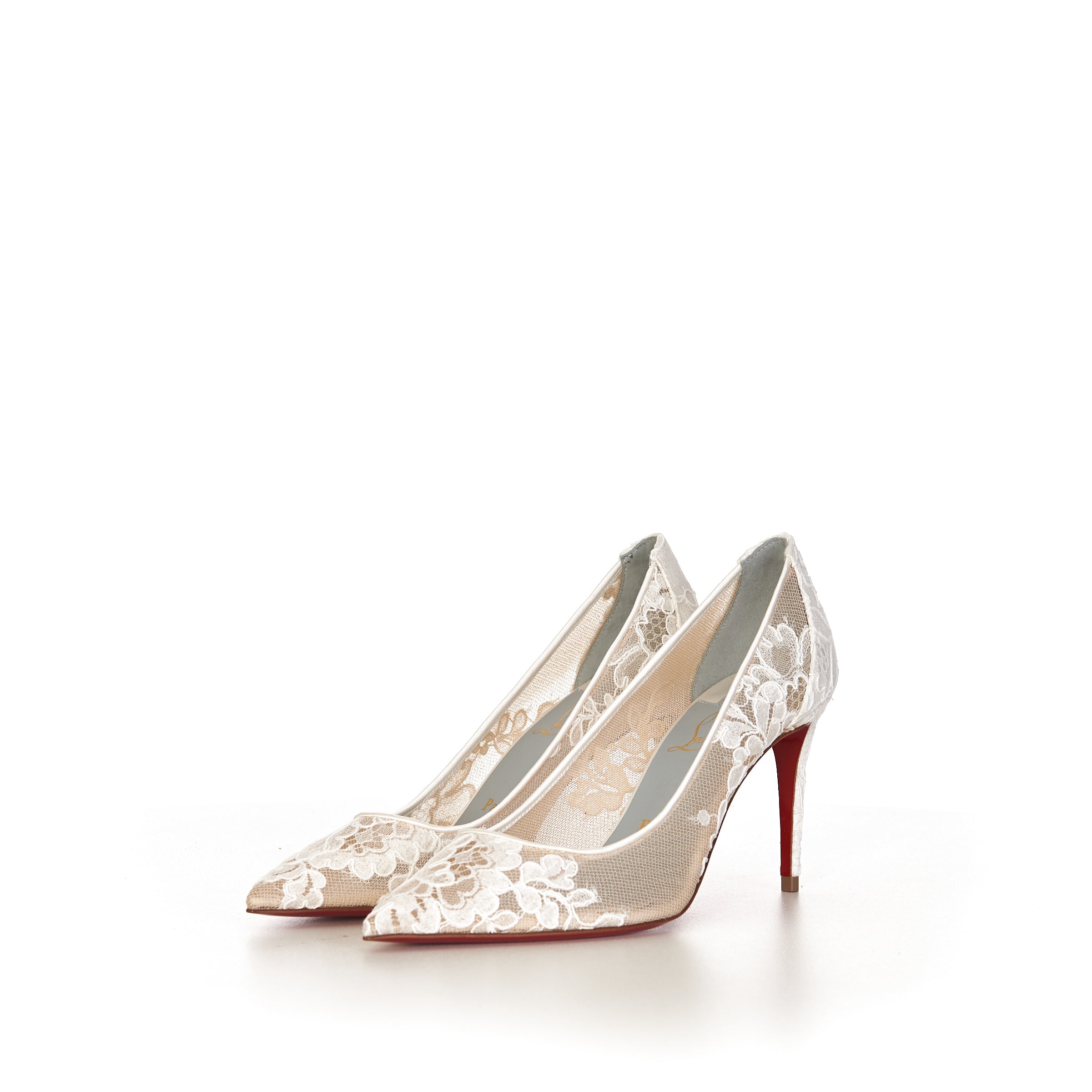 Christian Louboutin LACE 554 85 Rete Heels Pumps Shoes Bridal