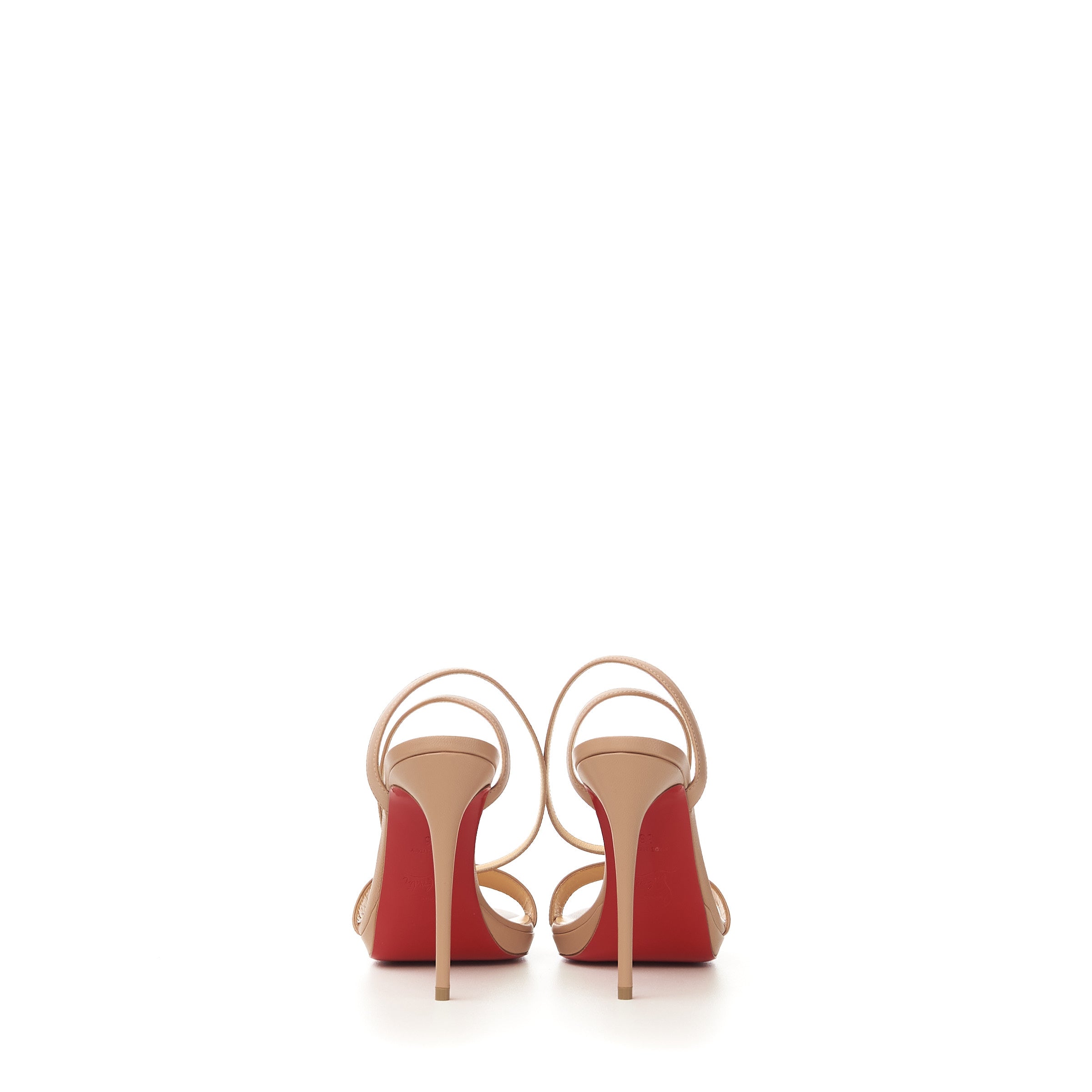 Loubi Queen 120 Sandals In Nude Nappa Leather CHIIIQ