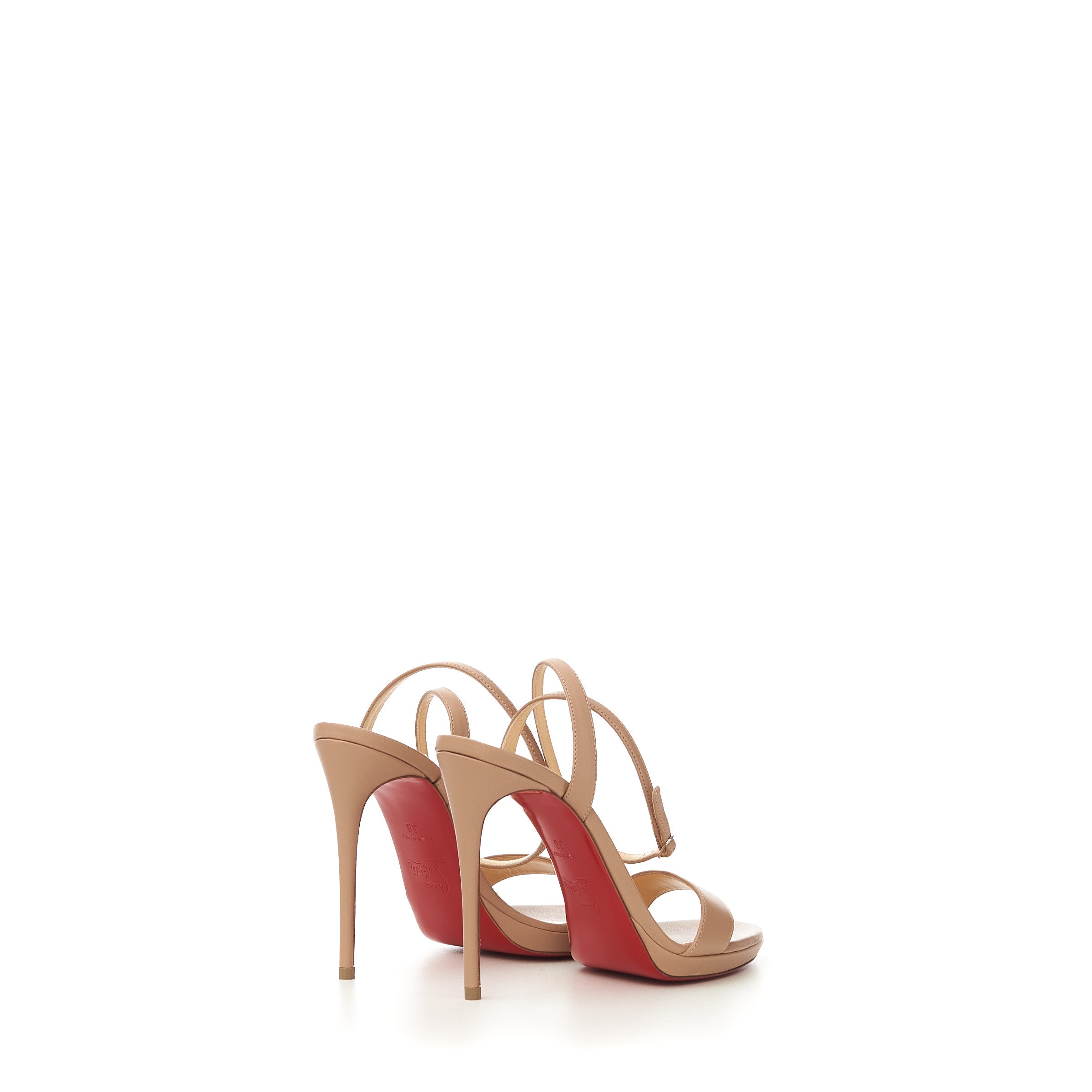 CHRISTIAN LOUBOUTIN Beige Loubi Queen 120 Heeled Sandals - Pk1a