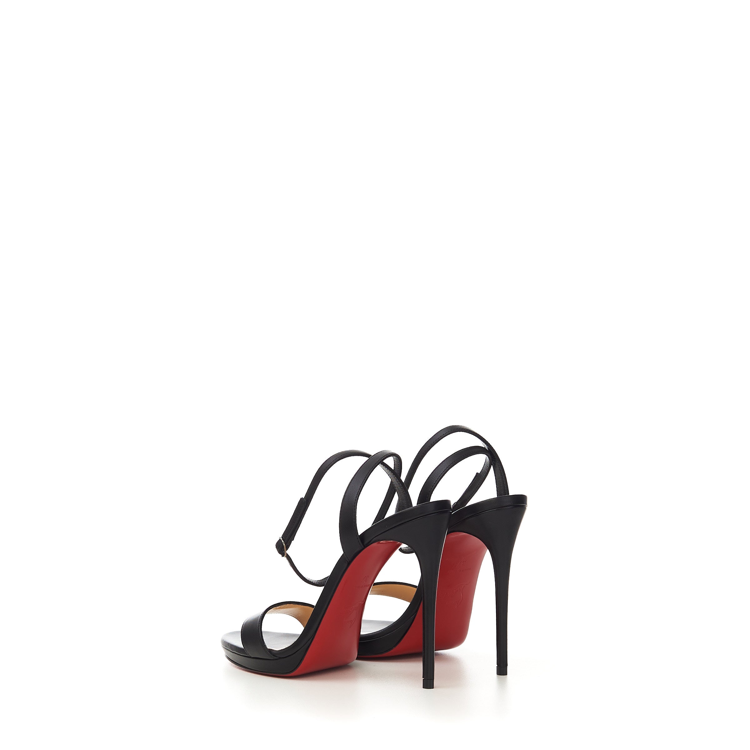 Christian Louboutin: Black Loubi Queen 120 Heeled Sandals